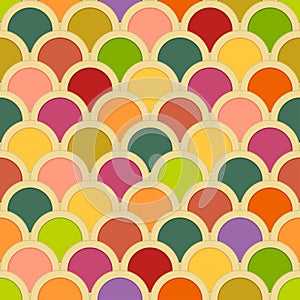 Seamless pattern from circles in colorful tones