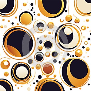 Seamless pattern with circles and dots. Abstract background.  AI generated