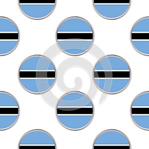 Seamless pattern from the circles with flag of Botswana.