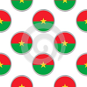 Seamless pattern from the circles with flag of Burkina Faso.
