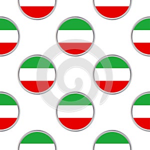 Seamless pattern from the circles with flag colors of Iran.