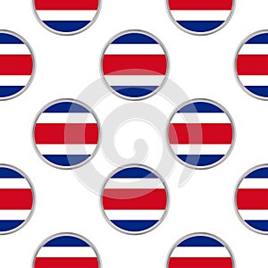 Seamless pattern from the circles with flag of Costa Rica.