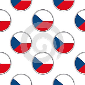 Seamless pattern from the circles with flag of Czech Republic.