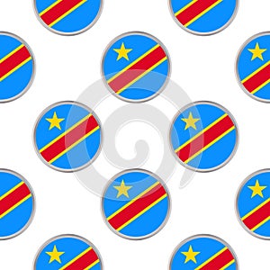 Seamless pattern from the circles with flag of the Democratic R