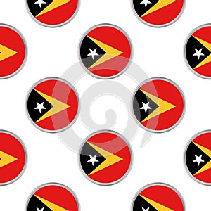 Seamless pattern from the circles with flag of East Timor.