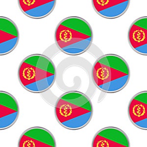 Seamless pattern from the circles with flag of Eritrea.