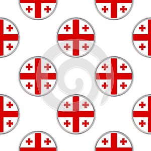 Seamless pattern from the circles with flag of Georgia.