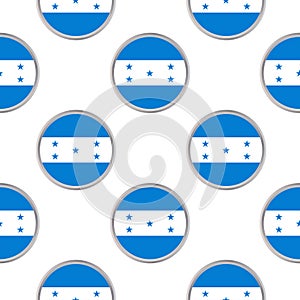 Seamless pattern from the circles with flag of Honduras.