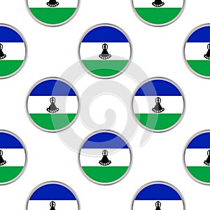 Seamless pattern from the circles with flag of Lesotho.