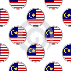 Seamless pattern from the circles with flag of Malaysia