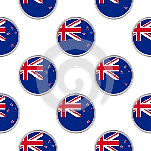 Seamless pattern from the circles with flag of New Zealand.