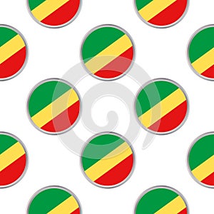 Seamless pattern from the circles with flag of Republic of the C