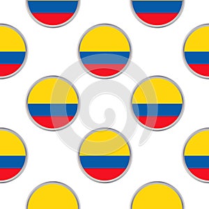 Seamless pattern from the circles with flag of Republic of Ecuador.