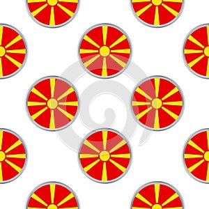 Seamless pattern from the circles with flag of Republic of Maced