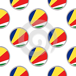 Seamless pattern from the circles with flag of Republic of Seychelles.
