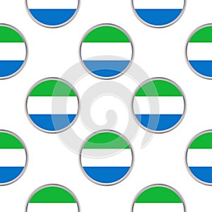 Seamless pattern from the circles with flag of Sierra Leone