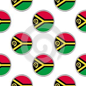 Seamless pattern from the circles with flag of Vanuatu.