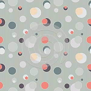 Seamless pattern with circles and lines