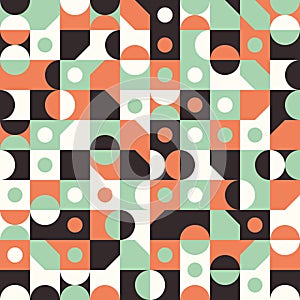 Seamless pattern with circles and semicircles. photo