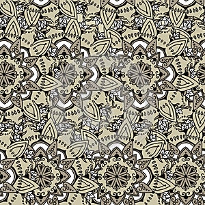 Seamless pattern with circular floral ornament