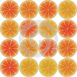 Seamless pattern with citrus-fruit