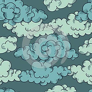 Seamless pattern with clauds