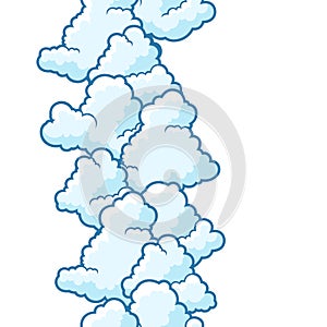 Seamless pattern with clouds. Cartoon cute image of sky.