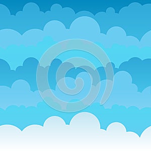 Seamless pattern of clouds in the sky in cartoon style. Abstract texture.
