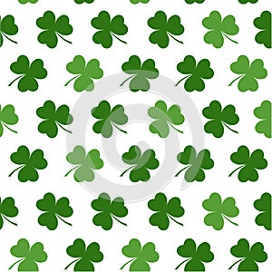 Seamless pattern with clovers leaves for design of St. Patricks Day items