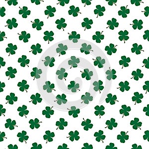Seamless pattern with clovers on white background