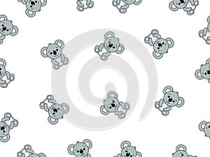 Seamless Pattern with coala. Vector Cartoon coala isolated on white background.