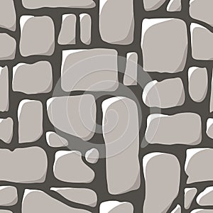 Seamless pattern. Cobblestone pavement