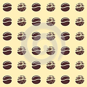 Seamless pattern with coffee beans, coffee background