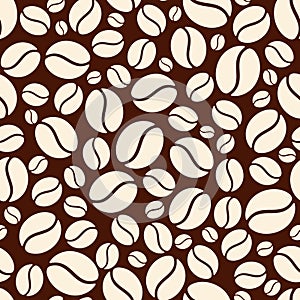 Seamless pattern with coffee beans. Vector illustration.