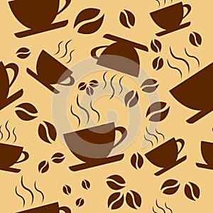 Seamless pattern coffee cups