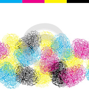 Seamless pattern with color fingerprints photo