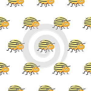 Seamless pattern with colorado potato beetle. Leptinotarsa decemlineata. colorado beetle. colorado beetle