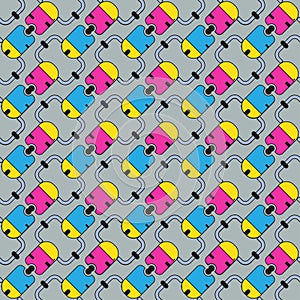 Seamless pattern of colored