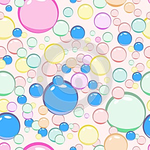 Seamless pattern of colored bubbles