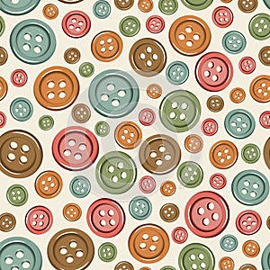 Seamless pattern of colored buttons