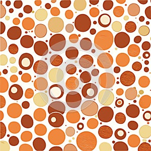 Seamless pattern with colored circles on white background.  Generative AI