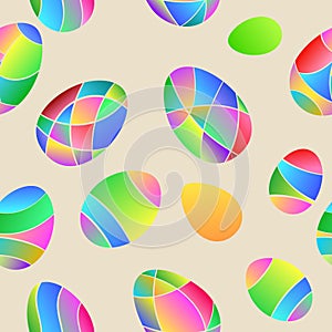 Seamless pattern of colored Easter eggs