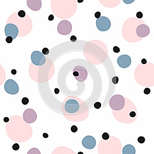 Seamless pattern with colored round spots. Abstract stylish print for children and teenagers.