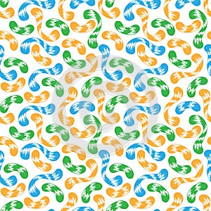 Seamless pattern of colored whorls curlicues