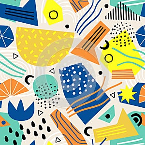 Seamless pattern with  colorful abstract elements
