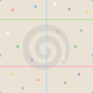 Seamless pattern with colorful of circle shape on white background.