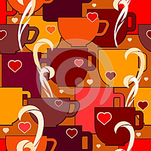 Seamless pattern with colorful cups.