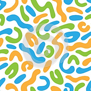 Seamless pattern colorful curl curve