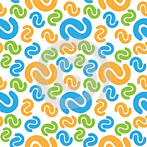 Seamless pattern colorful curl curve