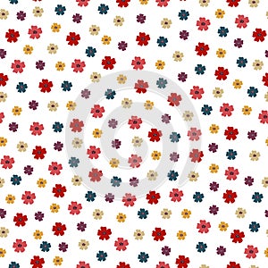 Seamless pattern Colorful flower background arranged randomly